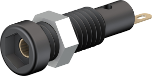 2 mm socket, solder connection, mounting Ø 5.3 mm, black, 23.0050-21