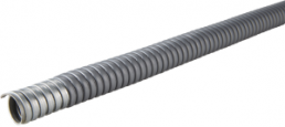 Protective hose with metal braid, inside Ø 13 mm, outside Ø 17 mm, BR 115 mm, steel, galvanized/PVC, gray