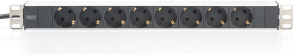 19"-german schuko-style power strip, 8-way, 2 m, 16 A, black, DN-95401