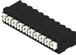 PCB terminal, 10 pole, pitch 3.81 mm, AWG 28-14, 12 A, spring-clamp connection, black, 1875300000