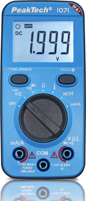 Digital multimeter P 1071, 10 A(DC), 10 A(AC), 600 VDC, 600 VAC, CAT III 600 V