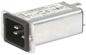 IEC plug C20, 50 to 60 Hz, 16 A, 250 VAC, 300 µH, faston plug 6.3 mm, C20F.0121
