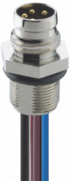 Sensor actuator cable, M8-flange plug, straight to open end, 3 pole, 0.5 m, PVC, metal, 4 A, 0830 03 T8CW 0,5M