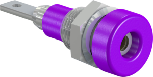 2 mm socket, flat plug connection, mounting Ø 6.4 mm, purple, 23.0060-26