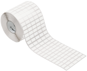 Cotton fabric Label, (L x W) 17 x 9 mm, white, Roll with 10000 pcs