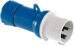 CEE plug, 4 pole, 32 A/200-250 V, blue, 9 h, IP44, PKE32M424