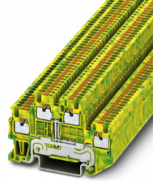 Protective conductor double level terminal, push-in connection, 0.14-1.5 mm², 4 pole, 6 kV, yellow/green, 3208537