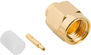 SMA plug 50 Ω, 0.141 semi-rigid, RG-402, Belden 1673A, solder connection, straight, 901-9868-RFX