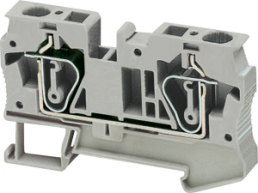 Terminal block, 2 pole, 0.2-6.0 mm², clamping points: 2, gray, spring balancer connection, 41 A