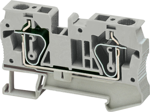 Terminal block, 2 pole, 0.2-6.0 mm², clamping points: 2, gray, spring balancer connection, 41 A