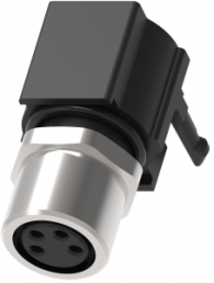 Socket, 4 pole, solder connection, push pull, angled, 3-2172068-2