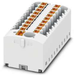 Distribution block, push-in connection, 0.14-4.0 mm², 19 pole, 24 A, 6 kV, white, 3273386