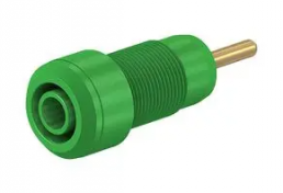 2 mm panel socket, round plug connection, mounting Ø 10.5 mm, green, 65.3304-25