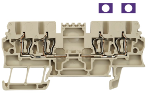 Through terminal block, spring balancer connection, 0.5-1.5 mm², 4 pole, 17.5 A, 6 kV, dark beige, 1826970000