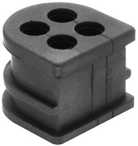 Cable seal, 4 Cable inputs, 6 mm for Han connector, 09000006004
