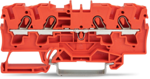 4-wire feed-through terminal, spring-clamp connection, 0.5-6.0 mm², 1 pole, 32 A, 8 kV, orange, 2004-1402