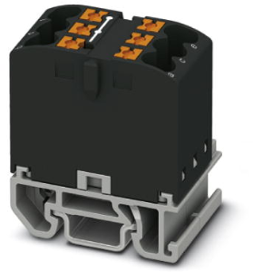 Distribution block, push-in connection, 0.14-4.0 mm², 6 pole, 24 A, 8 kV, black, 3274114