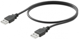 USB connection line, USB plug type A to USB plug type A, 0.5 m, black