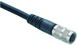 Sensor actuator cable, M9-cable socket, straight to open end, 2 pole, 2 m, PUR, black, 4 A, 79 1402 12 02