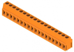 PCB terminal, 18 pole, pitch 5 mm, AWG 24-14, 15 A, screw connection, orange, 1234140000