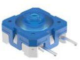 Short-stroke pushbutton, 1 Form A (N/O), 0.1 A/35 V, unlit , actuator (blue), 3.3 N, THT