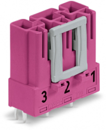 Plug, 3 pole, spring-clamp connection, pink, 770-893