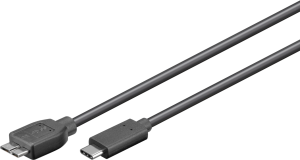 USB 3.0 Adapter cable, micro-USB plug type B to USB plug type C, 1 m, black