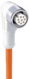 Sensor actuator cable, M12-cable socket, angled to open end, 8 pole, 5 m, TPE, orange, 2 A, 934734020