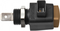 Quick pressure clamp, brown, 300 V, 16 A, faston plug, nickel-plated, ESD 798 / BR