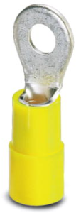 Insulated ring cable lug, 4.0-6.0 mm², AWG 12 to 10, 5.3 mm, M5, yellow