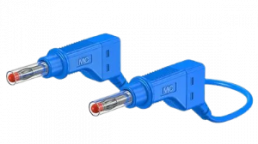 Measuring lead with (4 mm lamella plug, straight) to (4 mm lamella plug, straight), 0.25 m, blue, PVC, 2.5 mm², CAT II