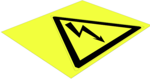 Warning sign, symbol: lightning, (L x W) 200 x 200 mm, 1700560001