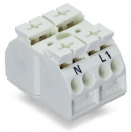4-wire device connection terminal, 2 pole, pitch 12 mm, 0.5-4.0 mm², AWG 20-12, 32 A, 500 V, push-in, 862-2632