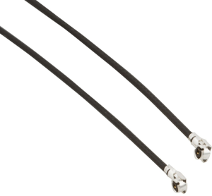 Coaxial Cable, AMMC plug (angled) to AMMC plug (angled), 50 Ω, 0.81 mm micro cable, 100 mm, A-2PA-081-100B2