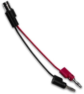 Coaxial cable, BNC jack (straight) to Banana plug, PVC, 0.1 m, BU-5220-A-4-0