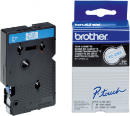 Labelling tape cartridge, 9 mm, tape white, font blue, 7.7 m, TC293