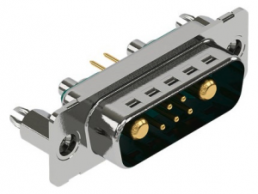 D-Sub plug, 7 pole, 7W2, straight, solder pin, 09692009376