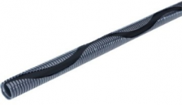 Corrugated hose with slot, inside Ø 12.2 mm, outside Ø 15.7 mm, BR 38 mm, polyamide, black