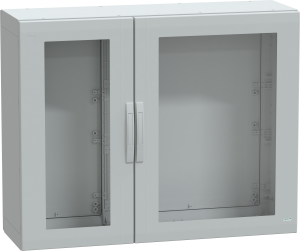 Control cabinet, (H x W x D) 1000 x 1250 x 420 mm, IP65, polyester, light gray, NSYPLA10124TG