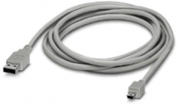 USB Adapter cable, USB plug type A to mini USB plug type B, 3 m