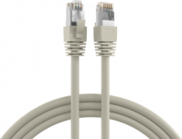 Patch cable, RJ45 plug, straight to RJ45 plug, straight, Cat 8.1, S/FTP, LSZH, 0.5 m, gray