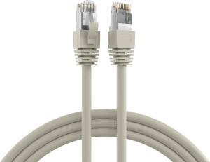 Patch cable, RJ45 plug, straight to RJ45 plug, straight, Cat 8.1, S/FTP, LSZH, 3 m, gray