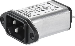IEC plug C14, 50 to 60 Hz, 1 A, 250 VAC, 10 mH, faston plug 6.3 mm, 4300.5031