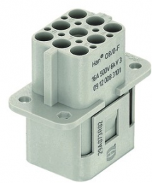 Socket contact insert, Compact, 8 pole, unequipped, crimp connection, with PE contact, 09120083101
