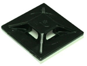 Mounting base, ABS, black, self-adhesive, (L x W x H) 19.1 x 19.1 x 4.6 mm