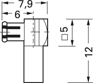 MCX plug 50 Ω, KX-21A, RG-178B/U, RG-196A/U, solder/crimp connection, angled, 100027682