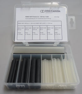 Heatshrink tubing kits, with inner adhesive lining, 42 items, DERAY-SET PROTECT
