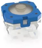 Short-stroke pushbutton, 1 Form A (N/O), 100 mA/35 V, unlit , actuator (transparent, L 1.11 mm), THT