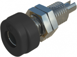 4 mm socket, screw connection, mounting Ø 6 mm, CAT O, black, BUG 10 SW