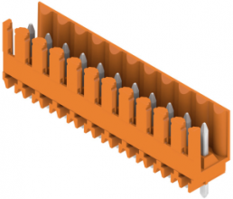 Pin header, 11 pole, pitch 3.5 mm, straight, orange, 1604860000